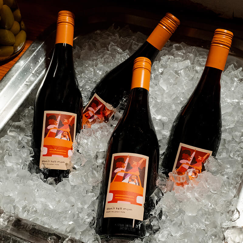 Don't Tell Mum in a box of ice